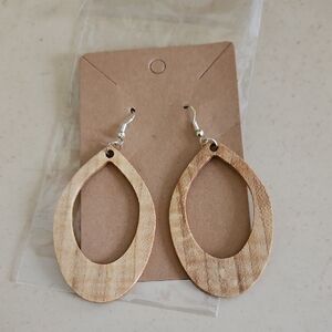 Elegant Wooden Teardrop Earrings